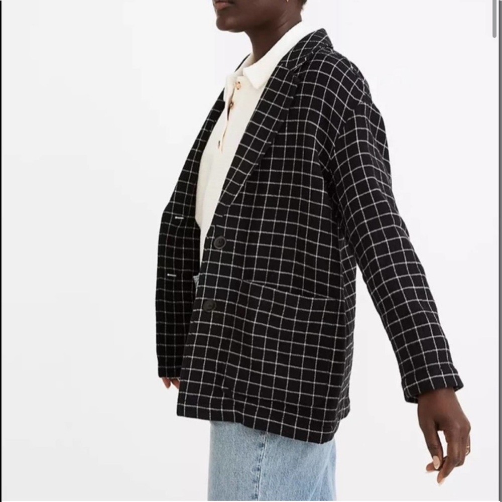 Waffleback Shaw Blazer in Windowpan Madewell ND431